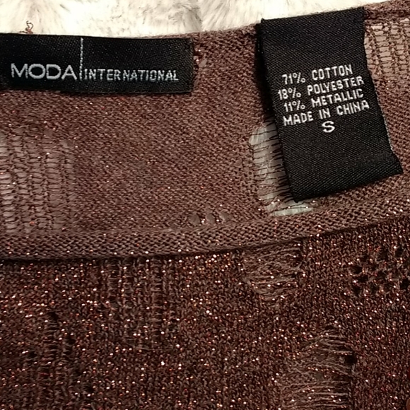 MODA Int Copper & Brown Glitter Sweater - Picture 3 of 5